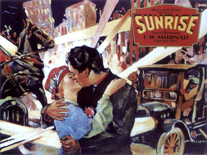 Постер фильма “Восход солнца” («Sunrise: A Song of Two Humans»), США, 1927, режиссер Фридрих Вильгельм Мурнау