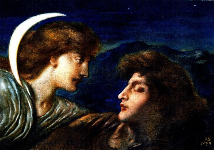 Симеон Соломон (1840–1905) Аллегории Луны и Сна. 1894 Холст, масло. 51,4х76,2 Галерея Тейт Бритен, Лондон