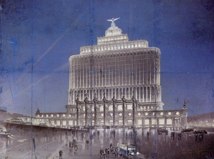 Д. Чечулин. Здание Аэрофлота. Проект. 1934.