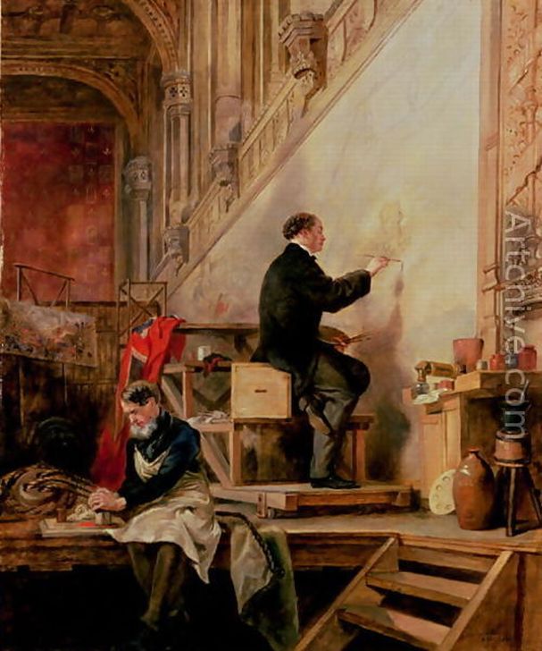 Джон Баллантайн. Даниел Маклайз пишет фреску «Смерть Нельсона», 1865. Roy Miles Fine Paintings, Лондон