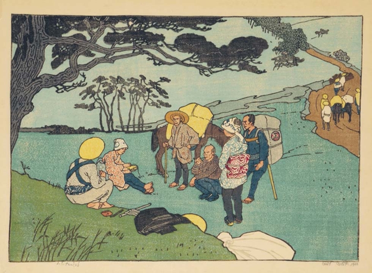 Эмиль Орлик. Японцы отдыхают в горах, 1900