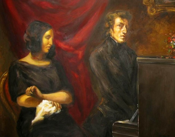  Эжен Делакруа (1798–1863). Жорж Санд и Фредерик Шопен. 1837. Холст, масло.