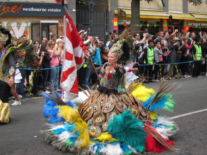 Участники Ноттинг-Хиллского карнавала. Лондон.