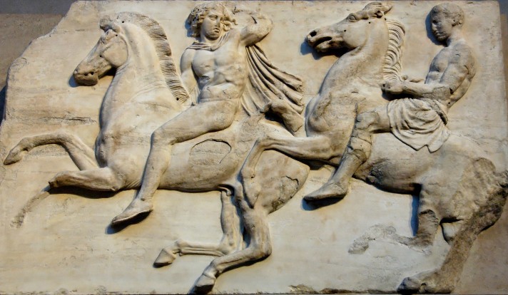 Неизвестный автор. Кавалькада. Панель фриза Пантеона. Около 447 – 433 г. до н.э. Мрамор. Британский музей, Лондон.