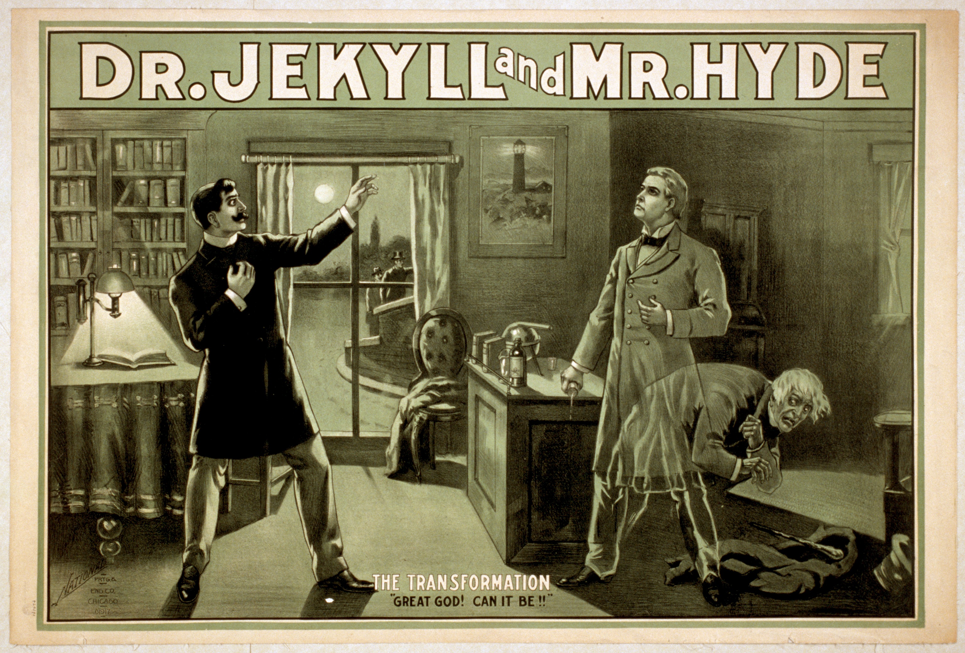 Доктор Джекил и мистер Хайд. Театральная афиша XIX века.