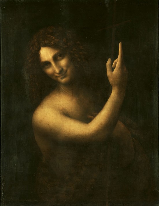 Леонардо да Винчи. Иоанн Креститель. 1514-1516. Масло, дерево. 69х57 см. Лувр, Париж.